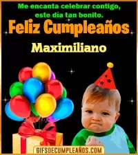 GIF Meme de Niño Feliz Cumpleaños Maximiliano